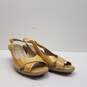 Cole Haan Gold Patent Leather Espadrille Sandal Wedge Shoes Size 9.5 B image number 3