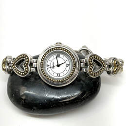 Designer Brighton Genoa Heartshaped Links Toggle Analog Bracelet Wristwatch