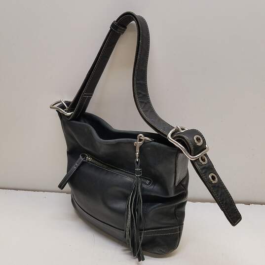 Buy the COACH 052-1415 Soho Black Leather Tassel Small Shoulder Tote ...