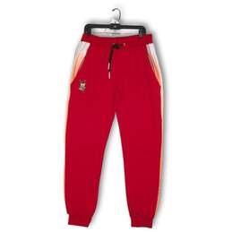 NWT BKYS Mens Jogger Sweatpants Elastic Waist Tapered Leg Drawstring Red Size XL