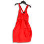 Womens Red V-Neck Sleeveless Stretch Knee Length Sheath Dress Size 10 image number 1