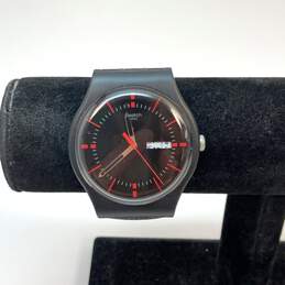 Designer Swatch SR1130SW Silicone Black Strap Analog Dial Quartz Wristwatch