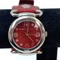 Designer Marc By Marc Jacobs Red Leather Strap Round Analog Quartz Wristwatch image number 1