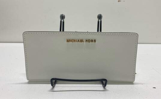 Michael Kors Saffiano Leather Jet Set Bifold Wallet White image number 1