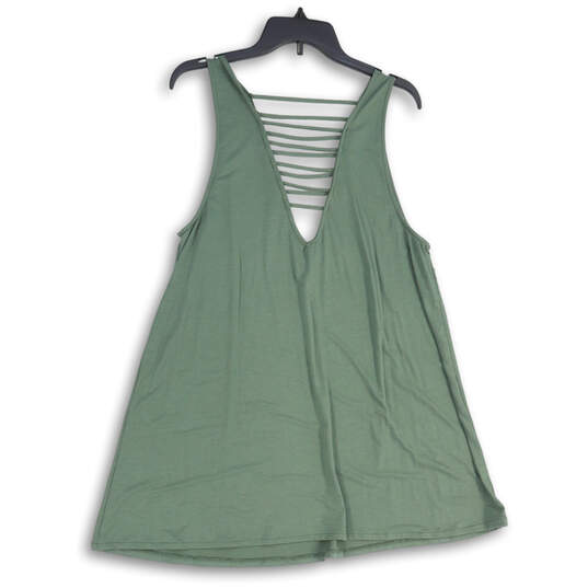 NWT Womens Green Sleeveless Wide Strap V-Neck Cover-Up Size Large image number 1