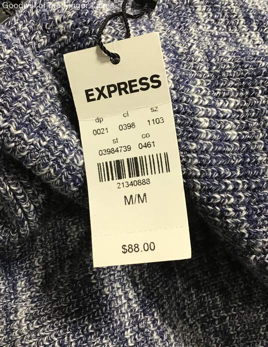 Express Blue + White Quarter-zip Sweater - Size Medium W/ Tag image number 4