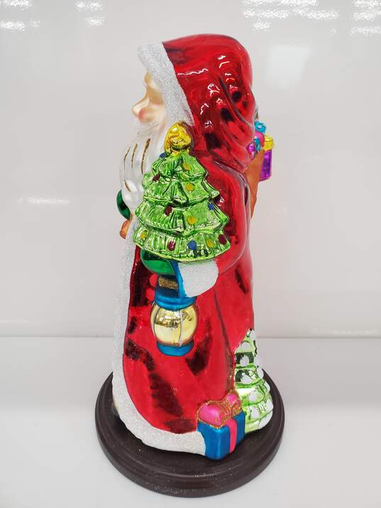 17 Thomas Pacconi 2004 Christmas Santa Bear Blown Mercury Glass On Base image number 2