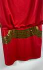 NWT Bebe Womens Red Gold Armor Beaded V-Neck Cocktail Mini Dress Size Small image number 4