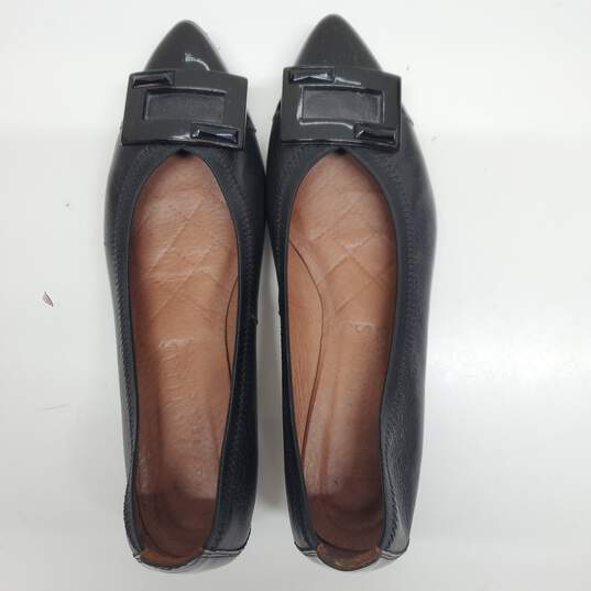 Hispanitas Point Toe Low Block Heels Black Leather/Patent 37.5 US 7 image number 6