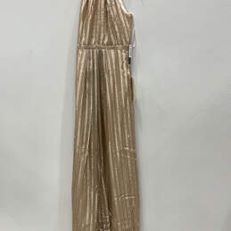 NWT Womens Rose Gold Sequins Halter Neck Sleeveless Long Maxi Dress Size 4