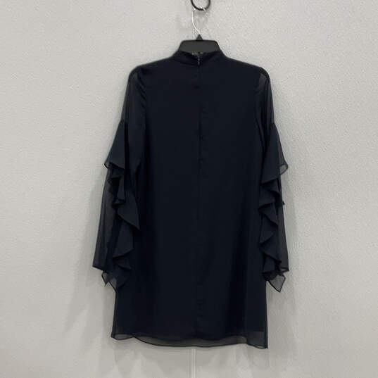 NWT Womens Black Keyhole Neck Long Bell Sleeve Back Zip Shift Dress Size 4 image number 2