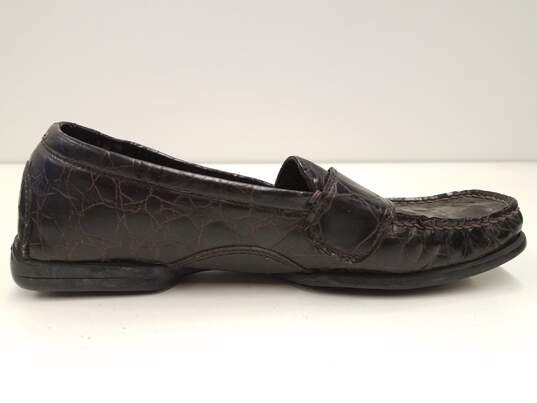 Stuart Weitzman Brown Embossed Leather Loafers Women's Size 5 image number 3