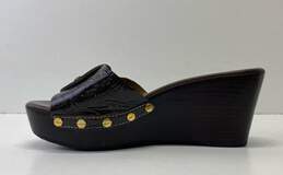 Tory Burch Patti Brown Leather Platform Wedge Slide Sandals Women's 6.5M alternative image