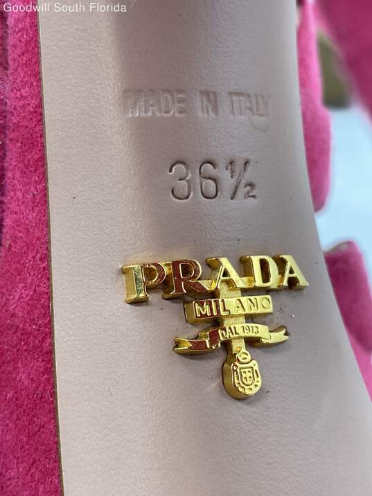 Authentic Prada Womens Fuchsia Pink Gladiator High Heels Pumps Size EUR 36.5 image number 10