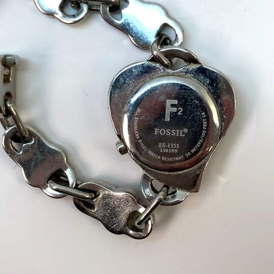Designer Fossil F2 ES-1353 Analog White Love Heart Dial Quartz Wristwatch image number 2