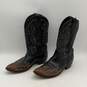 Code West Mens Black Brown Round Toe Pull-On Cowboy Western Boots Size 11 image number 2