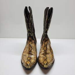 Laredo Men's Leather Snakeskin Western Cowboy Boots Pointed Toe Size 11