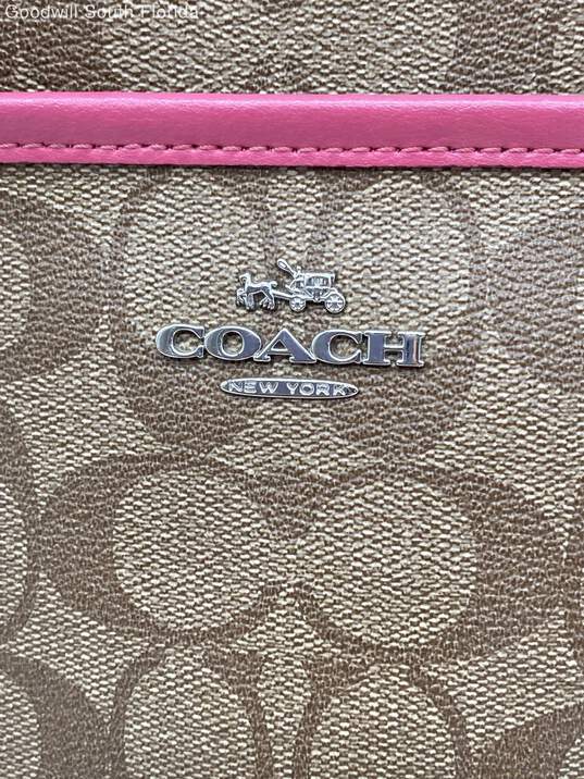 Coach Womens Handbag With Pink Leather Straps image number 4