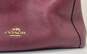 COACH Edie Burgundy Pebbled Leather Satchel Bag image number 7