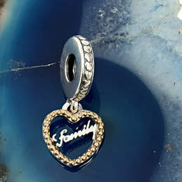 Designer Pandora S925 ALE Sterling Silver Family Heart Shape Dangle Charm