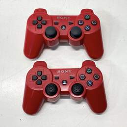 Sony Playstation 3 Dualshock Controllers For Parts/Repair- Red