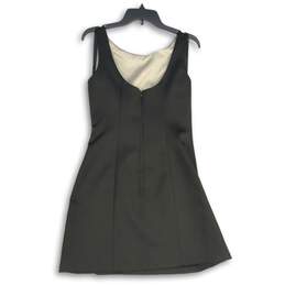 Kay Unger Womens Black Sleeveless Shimmer Leaf Back Zip A-Line Dress Size 8 alternative image