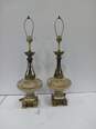 Set of 2 Vintage Glass Lamps image number 1