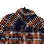 NWT Womens Blue Orange Plaid Long Sleeve Button-Up Shirt Size 1X image number 4