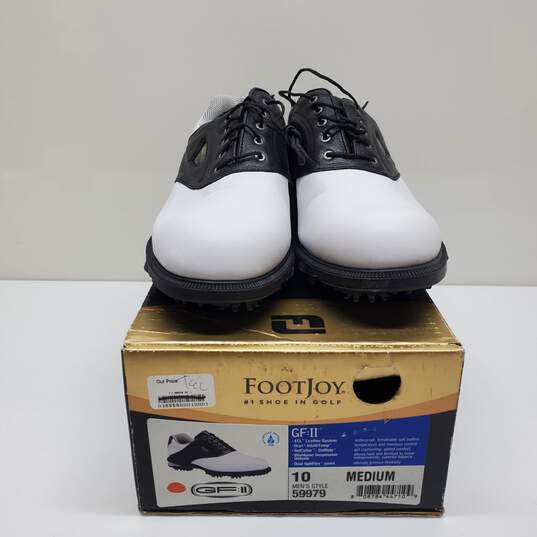 Men's Foot Joy GF: II Golf Shoes White/Black Size 10 Medium, Used image number 1