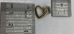 10k Yellow Gold Double Heart Pendant w Diamonds alternative image