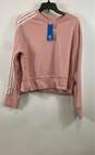 NWT Adidas Womens Pink Long Sleeve Cropped Pullover Sweatshirt Size Medium image number 1