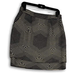 Womens Black White Geometric Side Zip Straight & Pencil Skirt Size MP