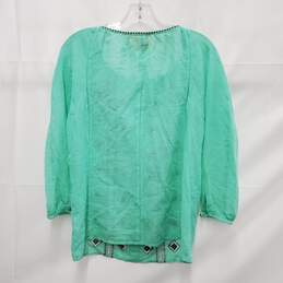 Tory Burch WM's Boho Chic Lucille Mint Green Tunic Blouse Size 2 alternative image