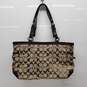 Coach Brown Khaki Signature East West Pleated Gallery Tote image number 2