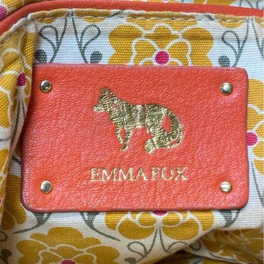 Emma Fox Orange Leather Top Zip Hobo Tote Bag image number 4