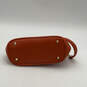 Womens Orange Leather Detachable Strap Bottom Stud Classic Zip Handbag image number 4