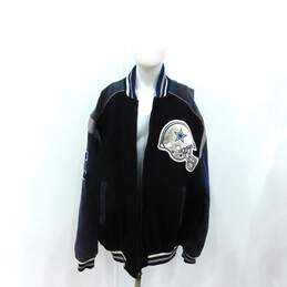 NFL Dallas Cowboys Suede Leather Football Bomber Jacket Size Men's XL