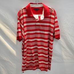 Saks Fifth Avenue Red/White Striped Polo Shirt NWT Size XL