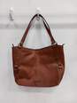 Fossil Pebble Grained Patter Brown Tote Handbag image number 1