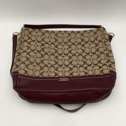 Womens Red Brown F23279 Monogram Detachable Strap Inner Pockets Hobo Bag