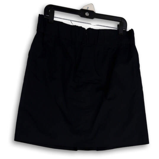 Womens Black Pleated Pockets Regular Fit Back Zip A-Line Skirt Size Small image number 2