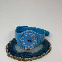Designer Swatch Swiss Silicone Blue Round Dial Quartz Analog Wristwatch