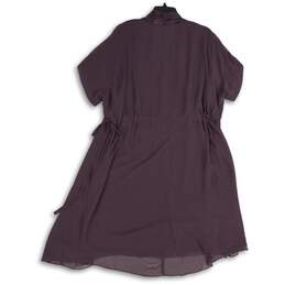 NWT Coldwater Creek Womens Plum Short Sleeve V-Neck A-Line Dress Size 24 alternative image
