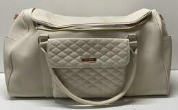 Luli Bebe Monaco Beige Vegan Leather Travel Shoulder Duffle Bag alternative image