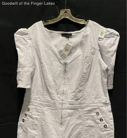 Ashley Stewart White Puff Sleeve Denim Romper Size 20 w/ Tag alternative image