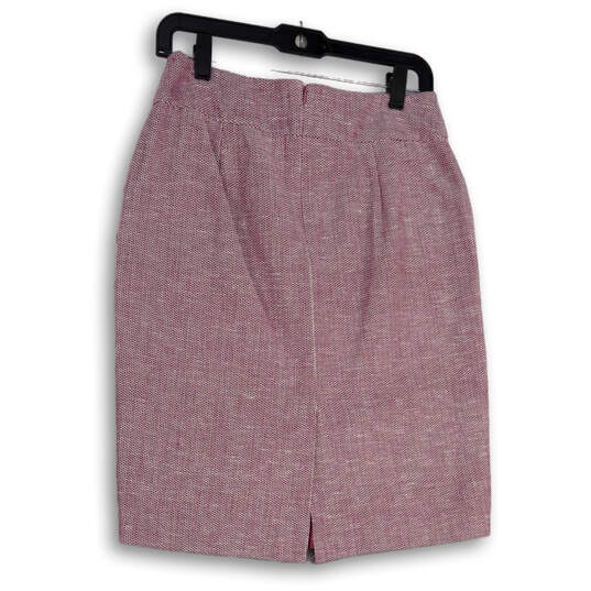 NWT Womens Pink Flat Front Back Zip Pocket Straight & Pencil Skirt Size 4 image number 2