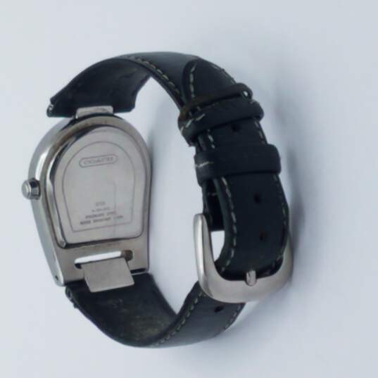 FOR PARTS OR REPAIR Coach 0208 Silver Tone Signature Watch NOT RUNNING BROKEN HANDS image number 5