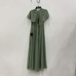 NWT Lulus Womens Green V-Neck Flutter Sleeve Long Maxi Dress Size 1X alternative image