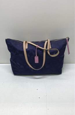 COACH 24862 Purple Signature Nylon Tote Bag alternative image