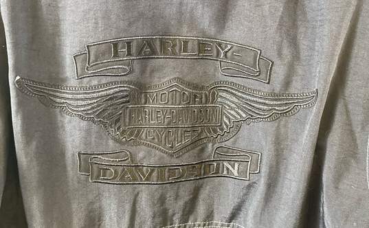 Harley-Davidson Mens Black Long Sleeve Hooded Full Zip Motorcycle Jacket Sz 2XL image number 5